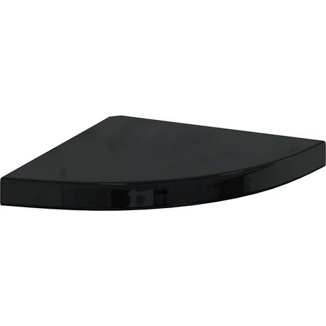 vidaXL Estante flotante de esquina negro brillante MDF 35x35x3,8 cm (1/2)