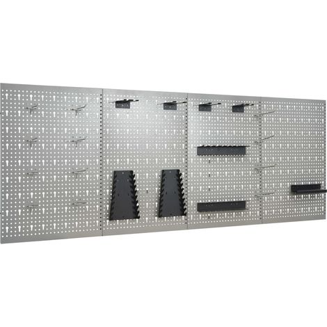 Panneau mural à outils, 4 pièces, 40 × 58 cm, acier