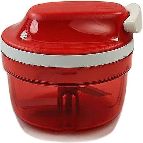 Chopper Compact Hachoir Manuel Cuisine - Mixer Hacher Concasser Broyer 3 Lames Tranchantes - 288 Coups Couteau 15 Secondes - Plastique H9,3cm - Idéal Famille Maison