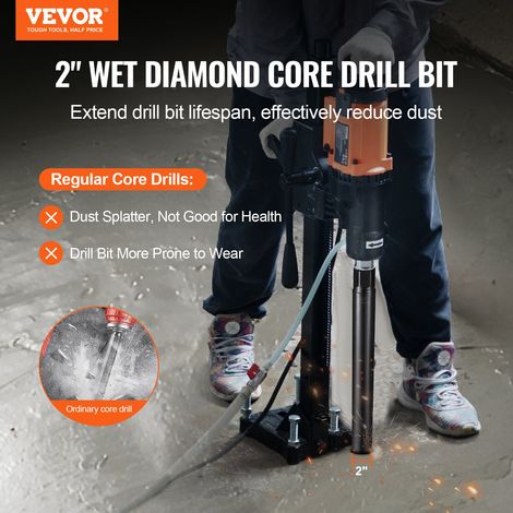 Couronne Diamanté Humide de 50,8 mm, Profondeur de Perçage de 355 mm, Foret à Béton avec Lame de Scie, Filetage Intérieur 32-178 mm… (1/5)