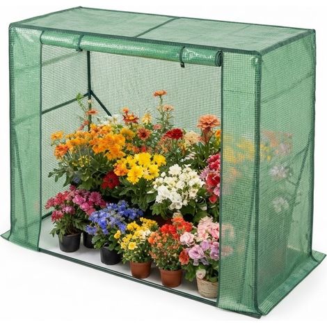 ELVMI Invernadero de Jardín con Estantes para Semilleros y Plantas, de PE y Acero, Verde, 200 x 77 x 169 cm (1/5)