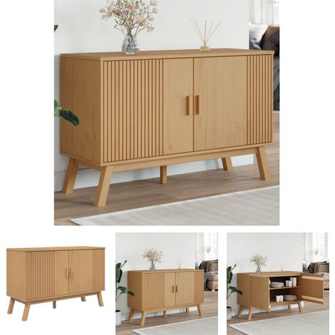 The Living Store Sideboard OLDEN Braun 114x43x73,5 cm Massivholz Kiefer - Sideboards (1/5)