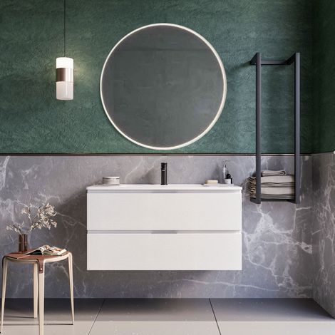 Mobile bagno sospeso 100 cm Bianco Seattle Senza Specchio Bonussi