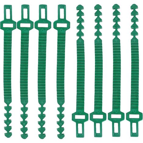 Set mit 8 verstellbaren Pflanzenbindern, 24 cm, Kunststoff-Pflanzenclips, ineinandergreifende Pflanzenverbinder (1/5)