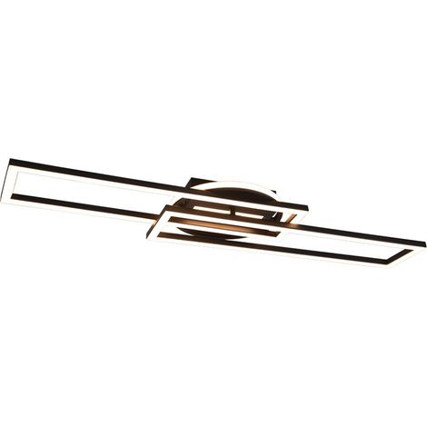 Plafoniera LED multifunzione, metallo, nero opaco, L90 cm, Twister (1/5)