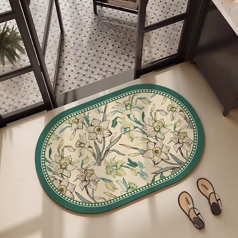 Tapis de salle de bain léger et luxueux, tapis de sol antidérapant à séchage rapide, paillasson, 40 × 60 cm (1/5)