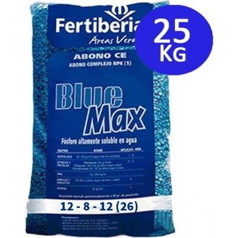 Engrais complexe Blue Max 12-8-12 de 25 kg Action rapide Haute solubilité du phosphore, de l'azote et du potassium