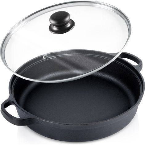 Poêle profonde - 30 cm - 3,5 l - revêtement granit - induction/gaz - noir - antiadhésif - avec couvercle - CAST LINE (1/5)