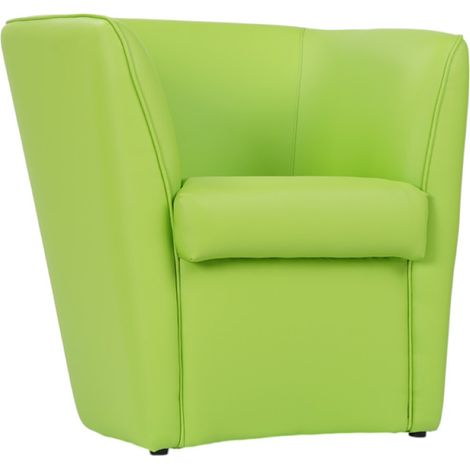 Poltrona poltroncina VALENTINA in ecopelle in tinta unita VERDE CHIARO (1/5)