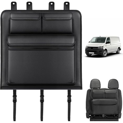 Organiseur de Coffre pour VW Transporter T5 T6 T6.1 California, Protection de Dossier de Siège Pliable avec 3 Poches Grande Capacité, Facile À Installer Idéal pour Voyages et Quotidien,Personnalisé po (1/5)