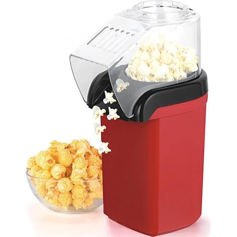 Macchina per Popcorn elettrica ad aria calda con capacità 60gr - Misura 12x18x26 cm - Pop corn pronti in 2 minuti, cottura senza grassi e olio (1/5)