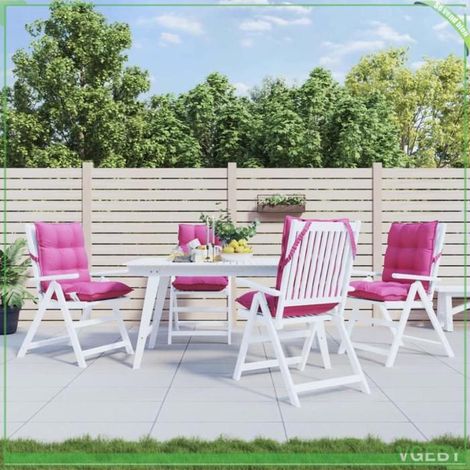 377732 Coussins de chaise à dossier bas lot de 4 rose tissu oxford (1/5)