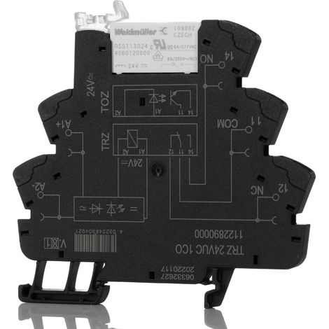 Relais d'interface Weidmuller TRZ, 24V, 1 RT, montage Rail DIN ( Prix pour 1 )