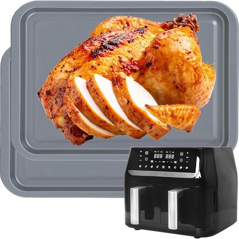 2 x Mini Air Fryer Oven Baking Tray Non Stick 25cm (1/3)