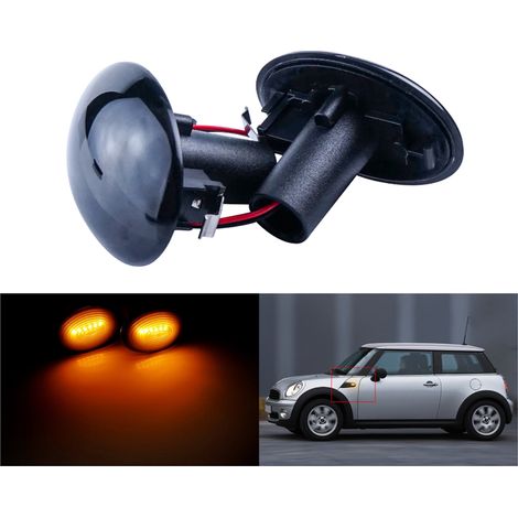 Kit Freccia Laterale a Led Side Marker Lente Nero Fume Luce Arancione Per Mini R56 R57 R58 R59 2007-2013 (1/3)