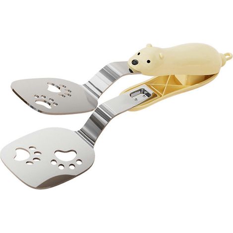 Spatule double, retourneur anti-chaleur, pince à pain pour barbecue, ustensiles de cuisine ménagers pour barbecue, jaune (1/4)