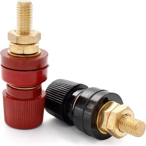 Conector de poste de unión de 2 piezas, conector de poste de unión roscado M8, conector de poste de unión hembra de latón tipo 555, se puede utilizar para conectar equipos eléctricos. (1/4)