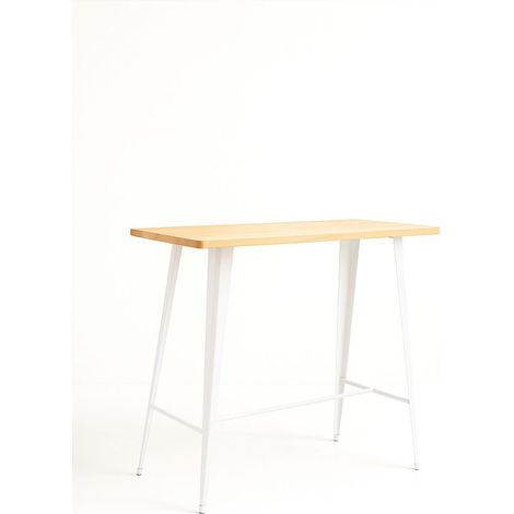 Mesas Comedor - Mesa Torix Alta Rectangular Madera Natural 120 x 60 cm - Blanco