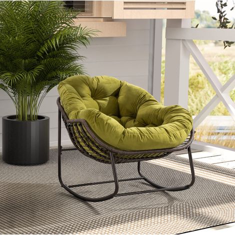 Poltrona a dondolo da giardino in acciaio 78x106x90 OKMYHOME (1/5)