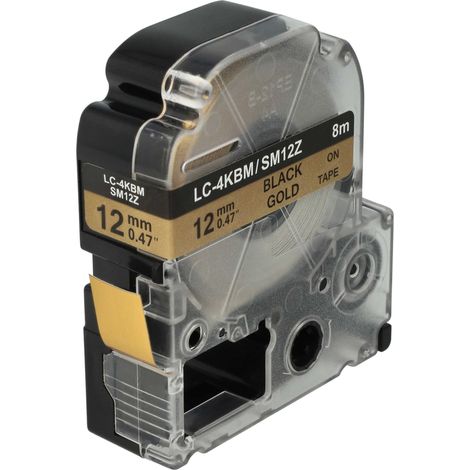 vhbw 1x Label Tape Replacement for Epson LC-4KBM for Label Printer 8m x 12 mm, Black on Gold (1/4)