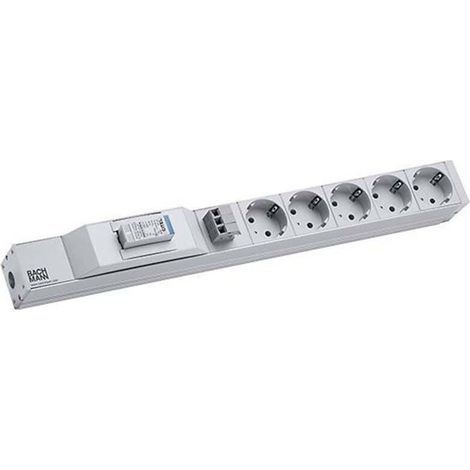 [GEBRAUCHT] B-Ware Bachmann Steckdosenleiste Mehrfachsteckdose 19 Zoll grau Schutzkontakt 2 m 5fach (1/2)