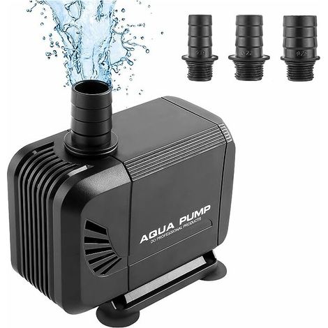 Pompe à eau submersible, mini-pompe silencieuse 40 W 3000 l/h, hauteur de refoulement 2,8 m, pompe amphibie pour bassin (1/5)