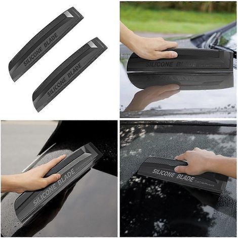 Raclette en silicone souple anti-rayures pour essuyer et nettoyer rapidement les surfaces de voiture. (1/4)