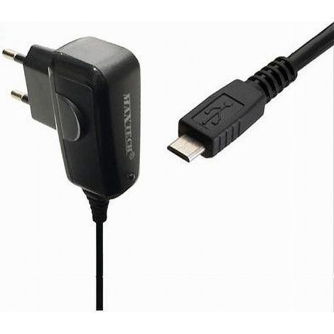 MaxTech - Caricabatterie Micro Usb Da Viaggio Spina 5pin 5v-1000ma 5watt Maxtech Ca-s008a - (1/2)