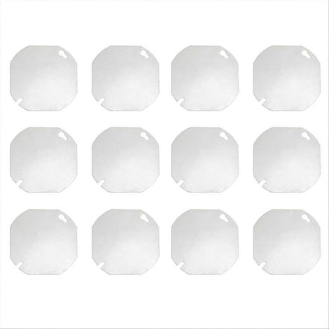 Lot de 12 couvercles de boîtes électriques octogonales, couvercles métalliques pour boîtes de jonction, couvercles plats vierges pour boîtes octogonales de 4 pouces (1/5)
