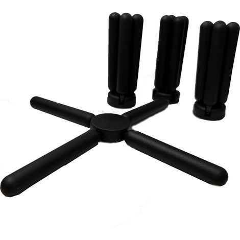 Juego de 4 manteles individuales plegables de silicona con aislamiento térmico en forma de cruz, para tazas, ollas y platos.