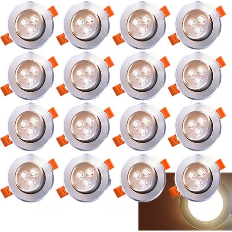 Randaco Spots Encastrable LED Pour Plafond Orientables 3W 85mm Pour Plafond Salon Chambre Bureau Cuisine Salle De Bain 3000K Blanc Chaud 20 Pièces