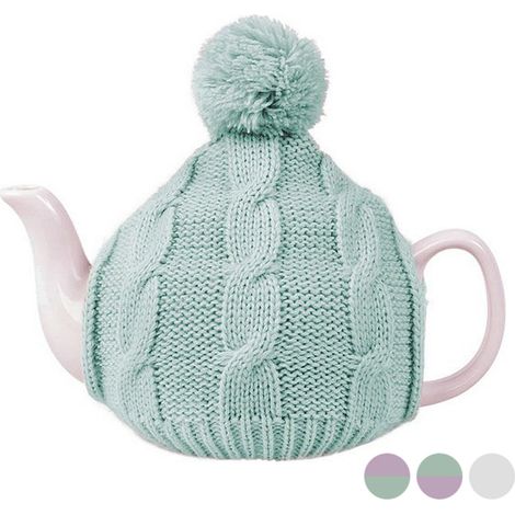 Teiera ATOSA con copriteiera all'uncinetto grigio 600 ml (1/4)