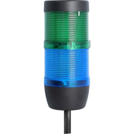 STEX24 Signalsäule blau-grün, 70mm, 24V AC/DC, LED-Blinklicht Kabel 0,6 Meter, SS70-OB2/24 132 Anschlusstechnik: Anschlusskabel - 1 Stück (1/2)