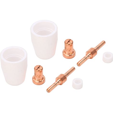 65-teiliges Plasma-Schweißbrenner-Verschleißteile-Set: Rote Kupfer-PTFE-Elektrodendüsen und -becher für das WIG-Schweißen (1/5)