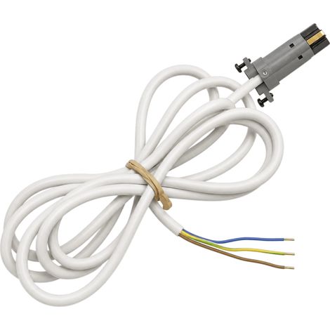 Câble Alimentation 3 Fils 2,5 m Compatible Moteur Radio Somfy Simu RTS io - H05VV-F Blanc 3G 0,75 mm² - Réf. 9001646 / 9203890