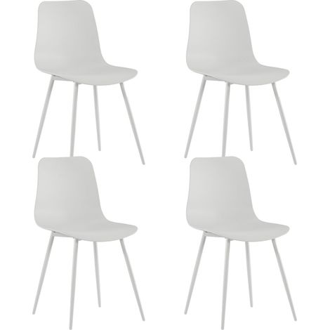 Set 4 Sedie Cover 50x58x85 cm in Polipropilene Bianco (1/5)