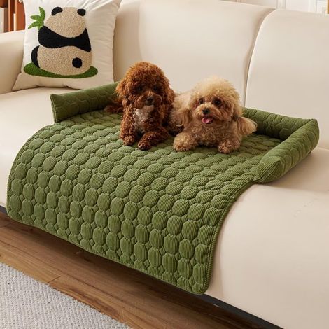Canapé de lit de chien lavable - Canapé de couverture de chien avec bord, 75x75cm, Sofa Protecteur de chien, Lit de chien fluffy (1/5)