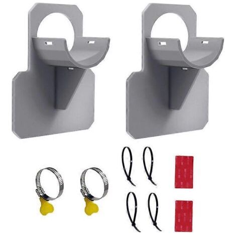 Ensemble de 2 supports de tuyau de piscine, adaptateur de tuyau, accessoires de piscine gris, pour tuyaux de piscine jusqu'à 38 mm de diamètre. (1/4)