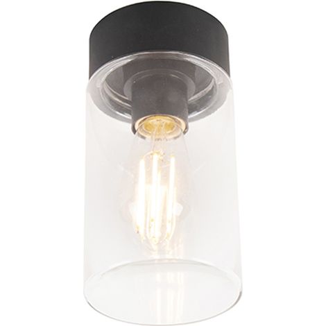 Modern Ceiling Light Black 22.6 cm IP44 - Jarra