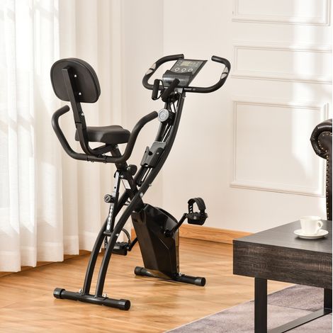Cyclette pieghevole 2 in 1 105x48x118 cm in acciaio nero salvaspazio – MEUBLIV (1/5)