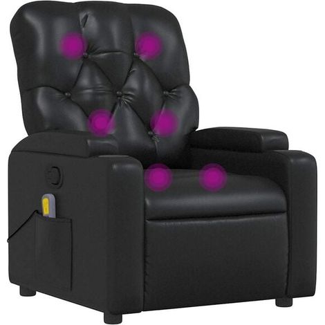Fauteuil de massage inclinable en similicuir noir (1/5)