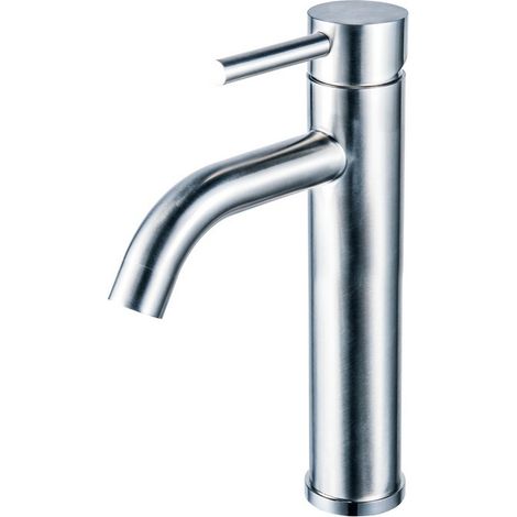 Miscelatore lavabo alto linea curva in acciaio inox  KAM-ARTE