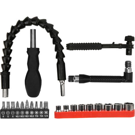 23 embouts de tournevis flexibles en acier au carbone pour perceuse électrique