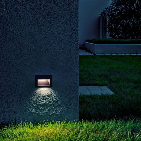 Baliza Exterior LED 5W Empotrable Pared Aluminio Olite Horizon 4000K Negro Blanco Neutro
