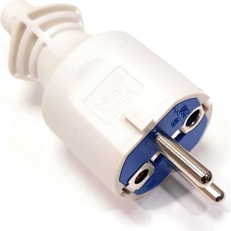 CLAVIJA 2P+T, 16A 250V PVC COLOR BLANCO. SUJETACABLES ABATIBLE SOLERA 706CB (1/4)