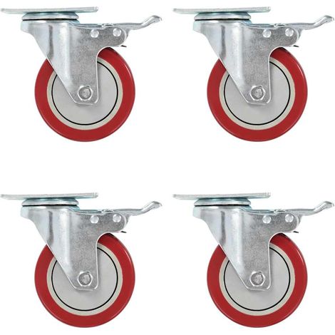 Ruote Girevoli con Doppio Freno 4 pz 100 mm vidaXL