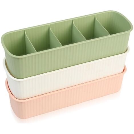 Boîtes de Rangement pour Sous-vêtements Chaussettes, 3 Pièces Organisateur de Tiroir de Placard, Diviseur de Tiroir Organisateur pour Maison, Chaussettes, Soutiens-gorge, Culottes (1/5)