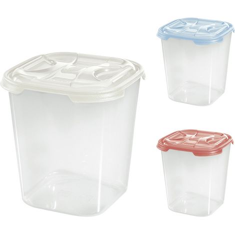 1PZ CONTENITORE QUADRO ALTO PLASTICA 'FRIGO BOX' lt1 cm11,7x11,7xh.14 acqua