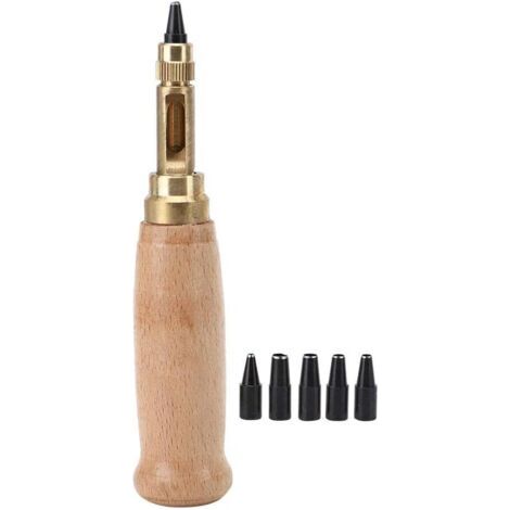 Outil de Perforation pour Cuir avec 6 Embouts Leather Tools 1.5mm-4mmKit de Poinçonnage Manuel pour Coudre en Cuir Papier Artisanat Poinçons Leather Tools Leather Tools (1/5)