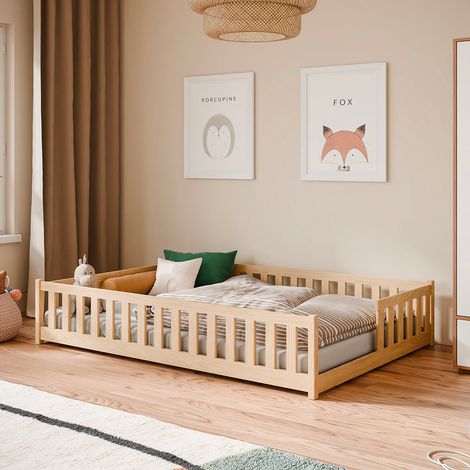 Letto a terra 140x200 con rete a doghe Théa Bois (1/4)